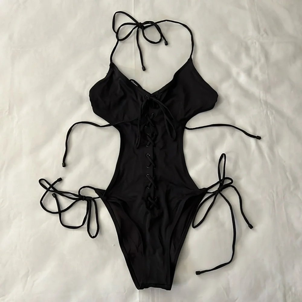 NWT SKIMS Swim Lace Up Monokini